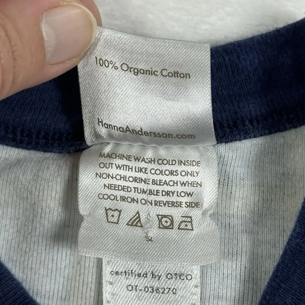Hanna‎ Andersson Organic Cotton Plaid Pajama Top Kids Size 12 Long Sleeve